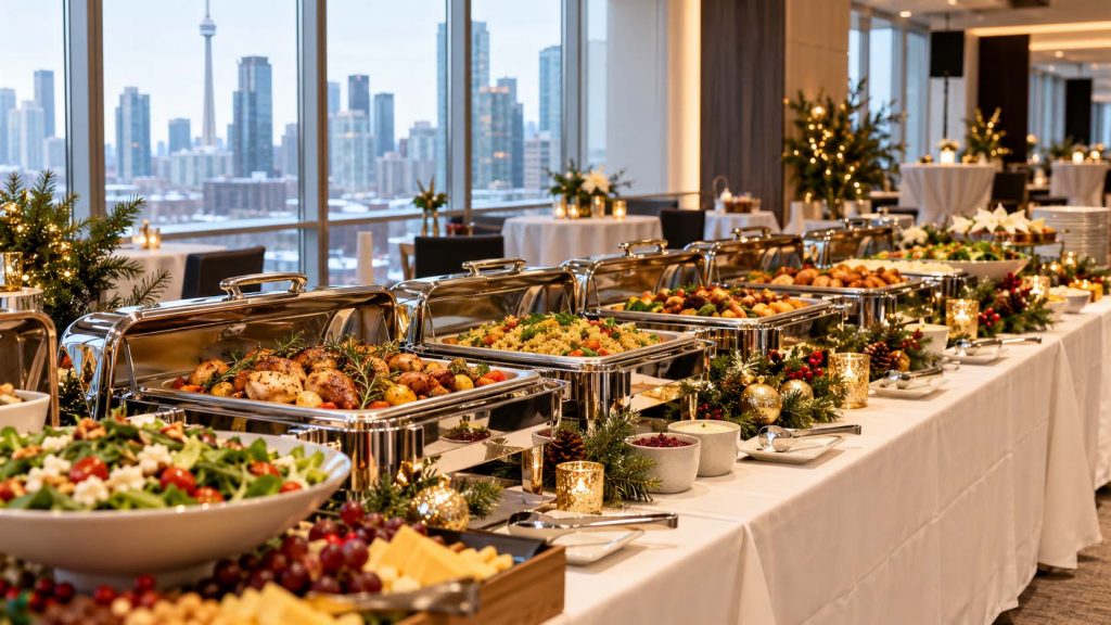Corporate holiday party catering buffet for GTA businesses